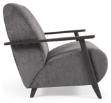 Meghan Lounge Chair, Grey Chenille/träben Wenge Finish