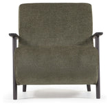 Meghan Lounge Chair, Green Chenille/träben Wenge Finish