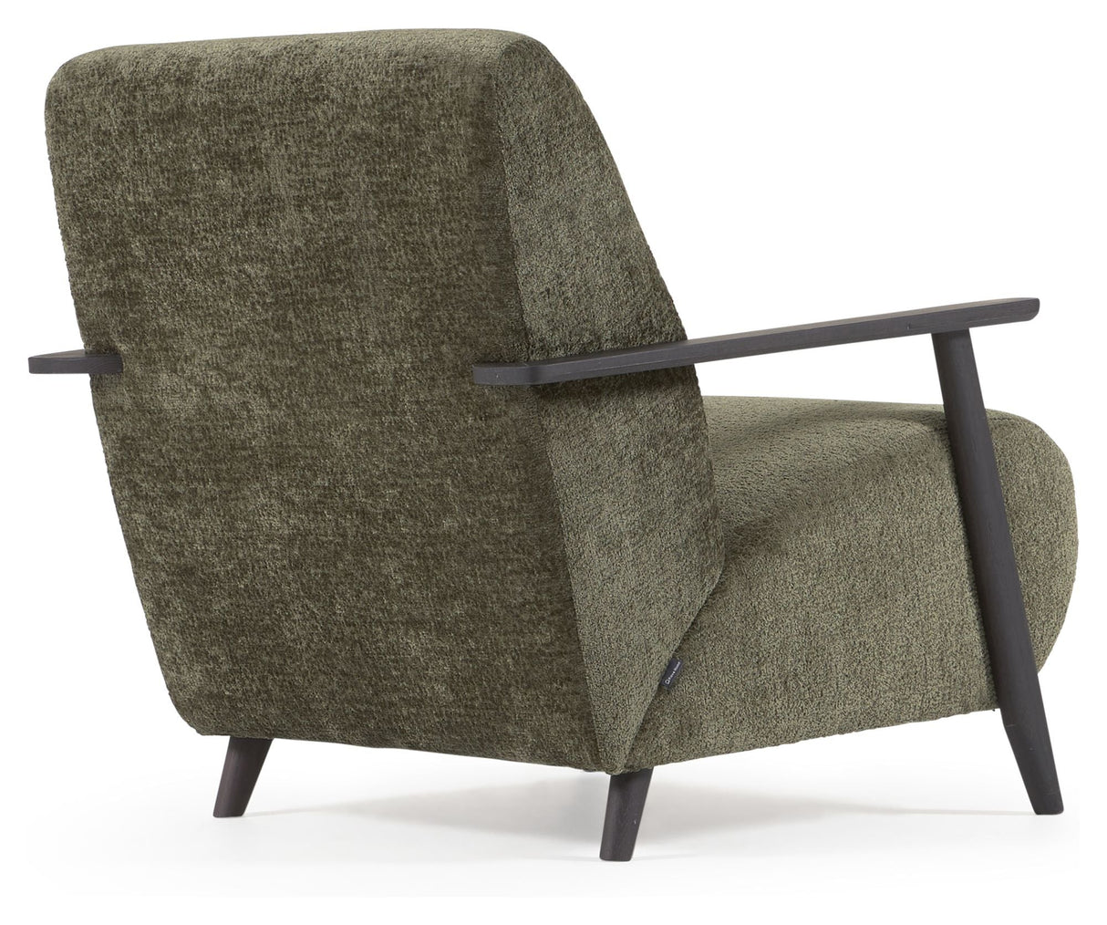 Meghan Lounge Chair, Green Chenille/träben Wenge Finish