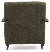 Meghan Lounge Chair, Green Chenille/träben Wenge Finish