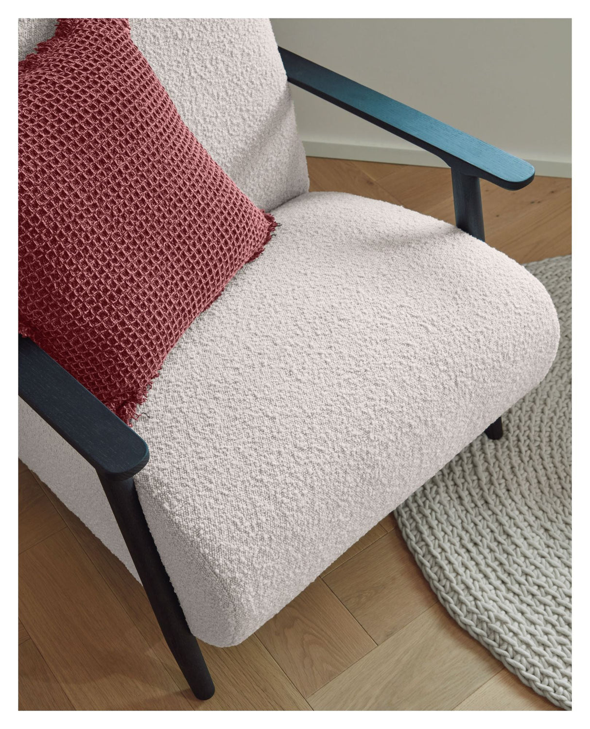 Meghan Lounge Chair, White Teddy