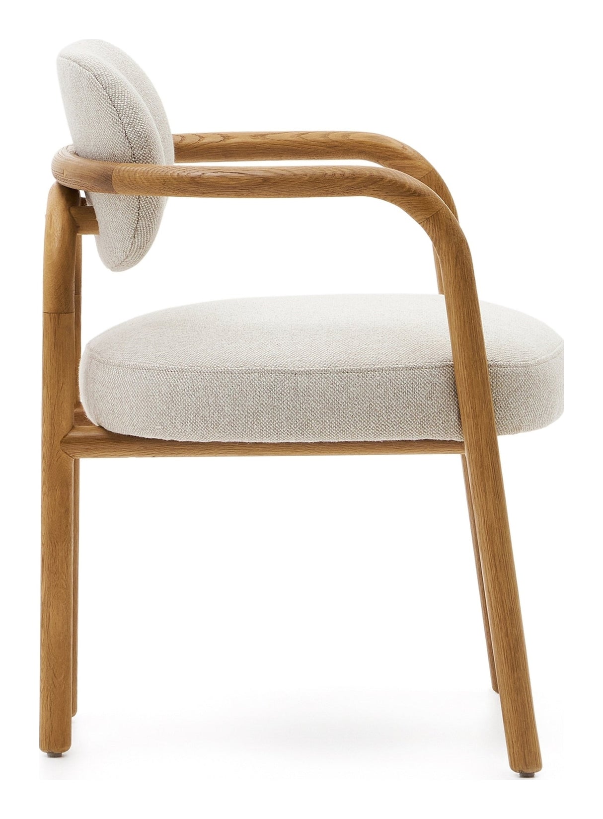 Melqui beige matstol, solid ek