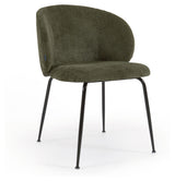 Minna Dining Chair, Green Velor Chenille