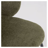 Minna Dining Chair, Green Velor Chenille