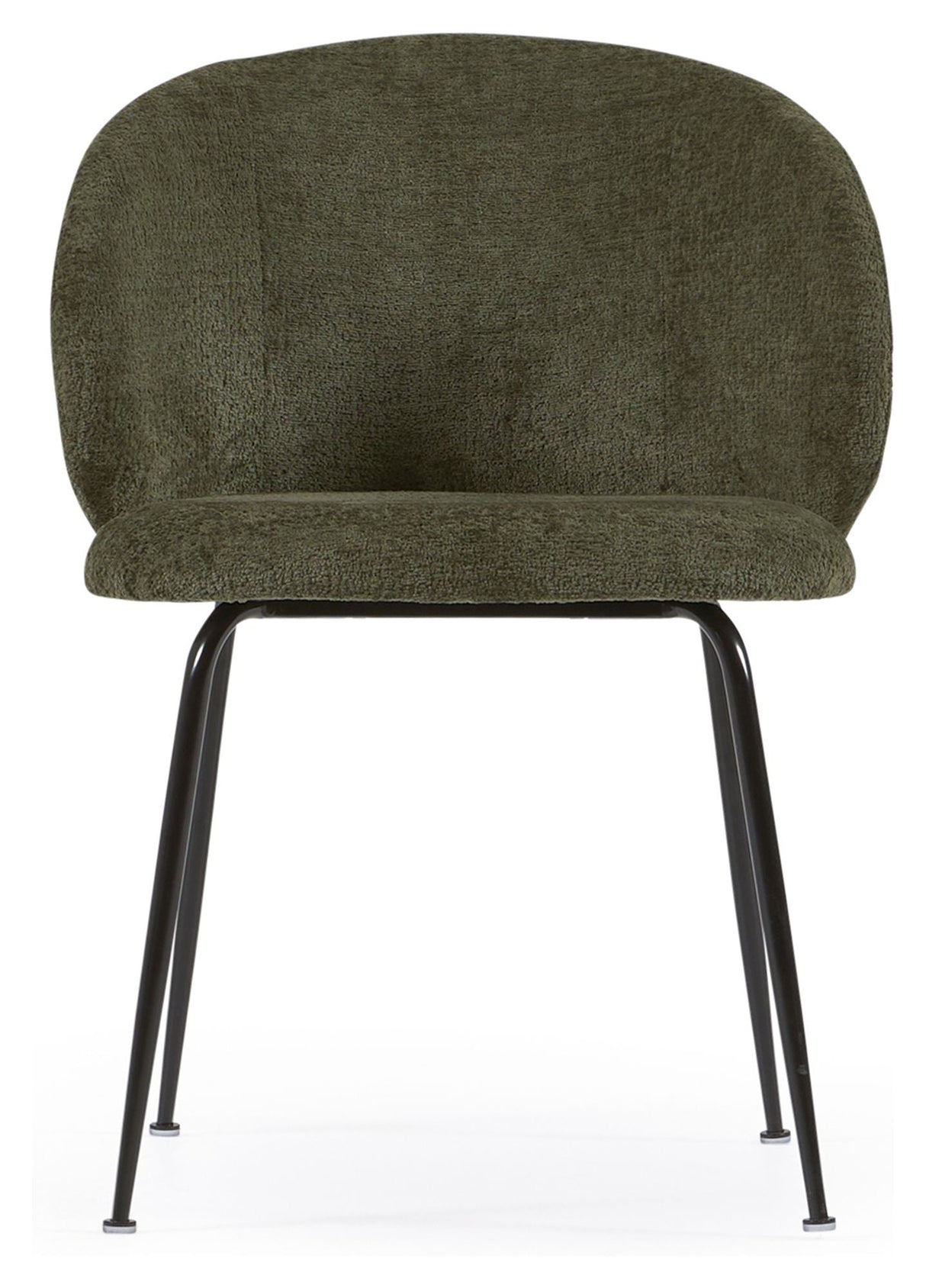 Minna Dining Chair, Green Velor Chenille