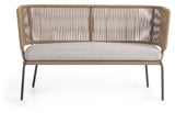 Nadin Lounge soffa, beige rep/galvaniserat stålben