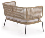 Nadin Lounge soffa, beige rep/galvaniserat stålben