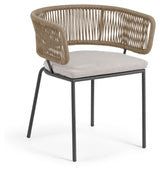 Nadin Lounge Chair w. beige rep, galvaniserade stålben