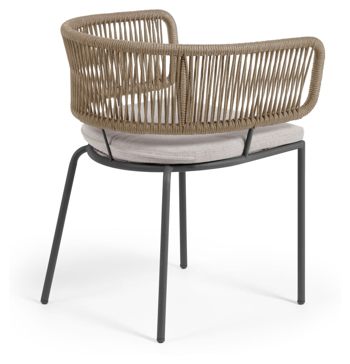 Nadin Lounge Chair w. beige rep, galvaniserade stålben