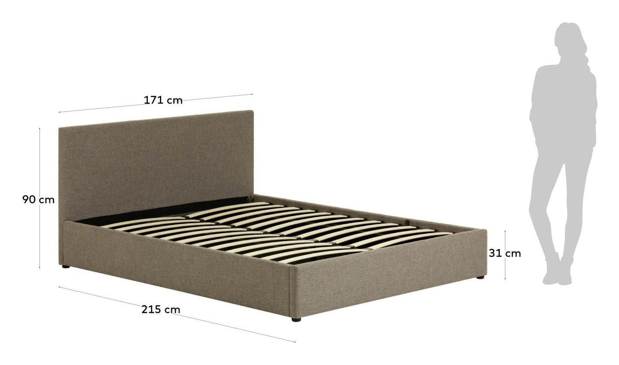 Nahiri Bed Frame Grey, 160x200