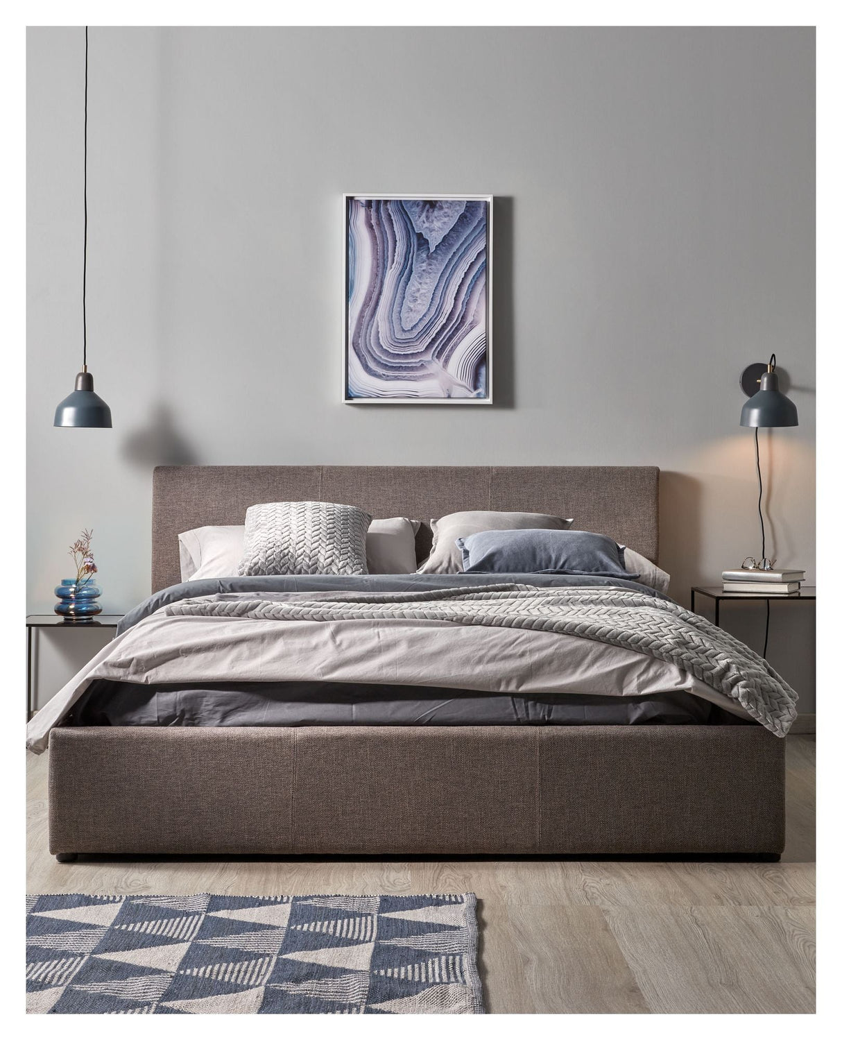 Nahiri Bed Frame Grey, 160x200