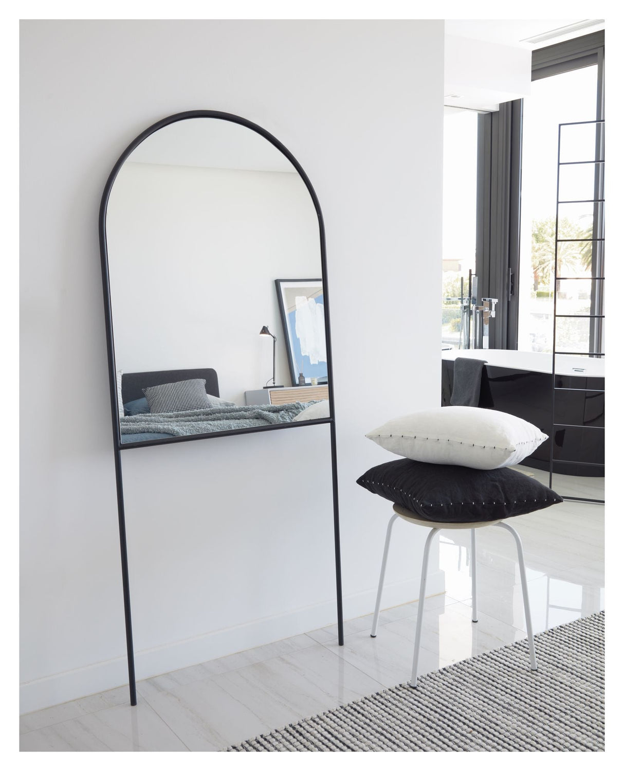 Nazara Mirror With Black Metal Frame, 70x161