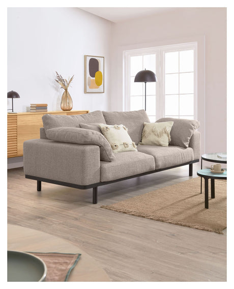 NOA 3-Pers. Soffa, beige med svarta ben