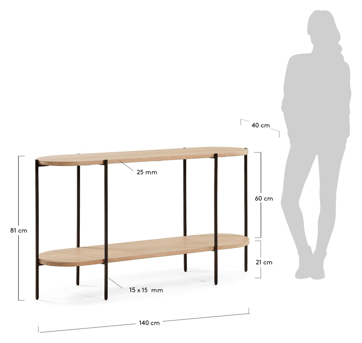 Palmia Console Tabell 144x80 Nature