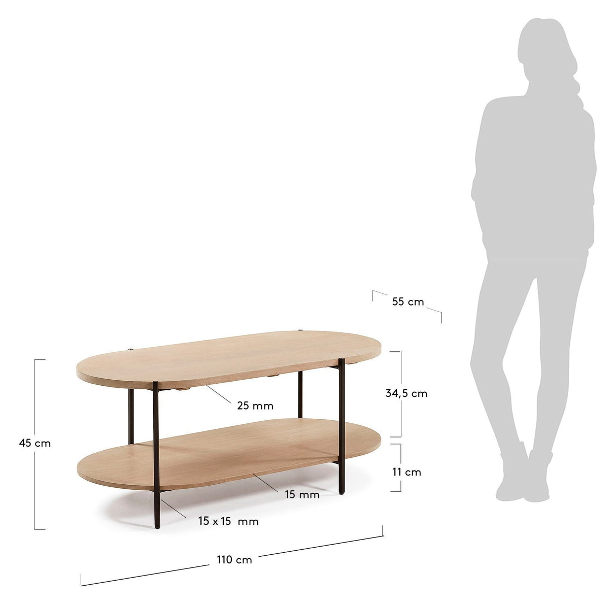 Palmia sofftabell 110x55 naturen