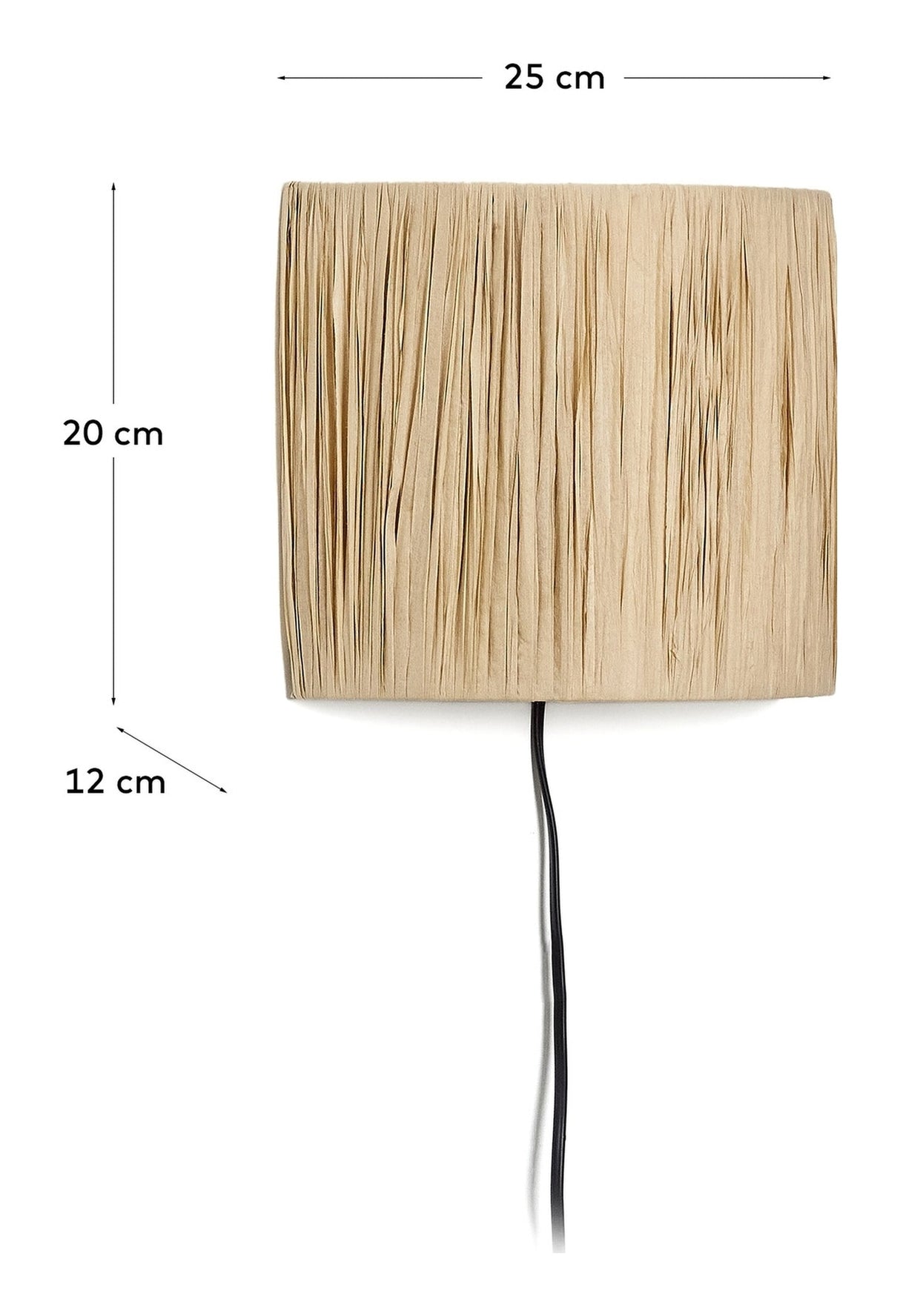 Pulmi vägglampa, naturlig raffia