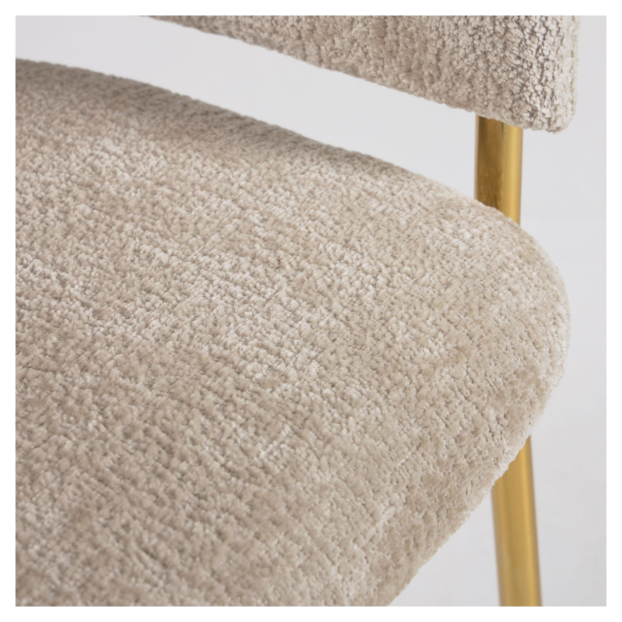 Runnie Dining Chair, Beige Chenille