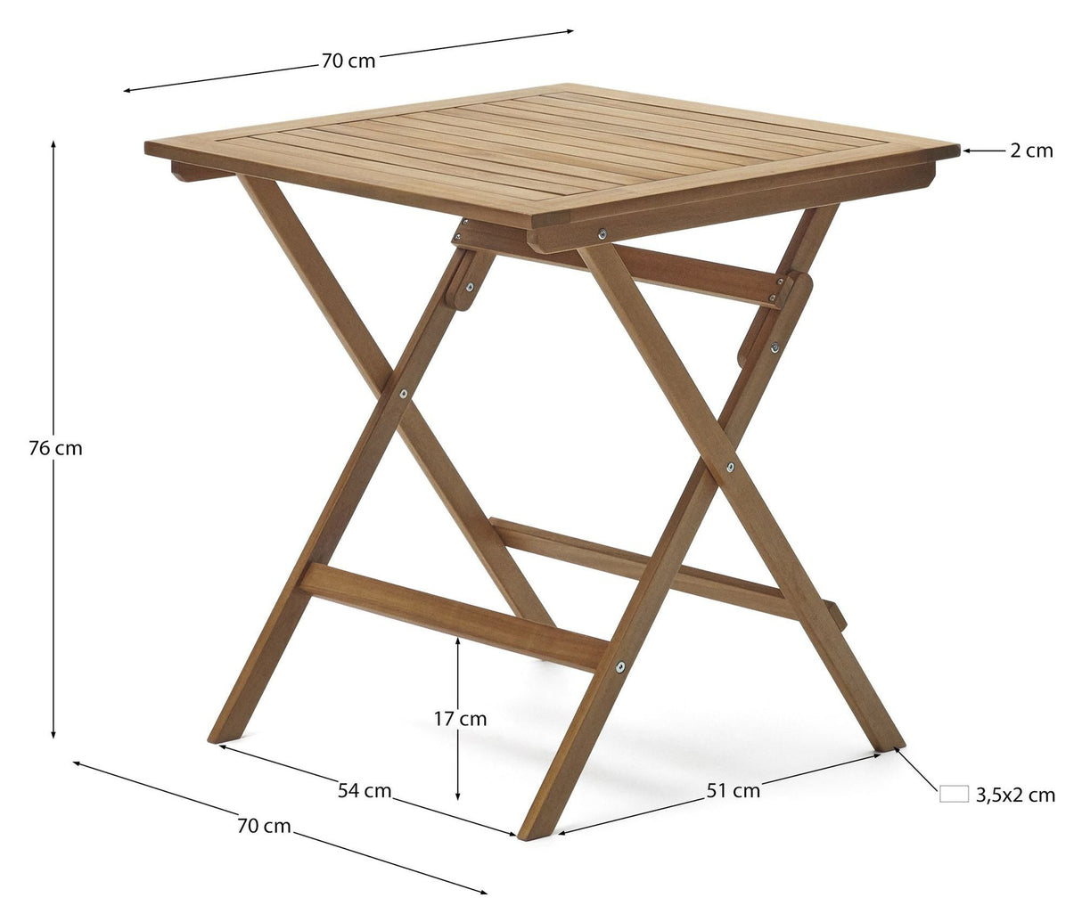 Sadirar Garden Table, Nature, 70x70