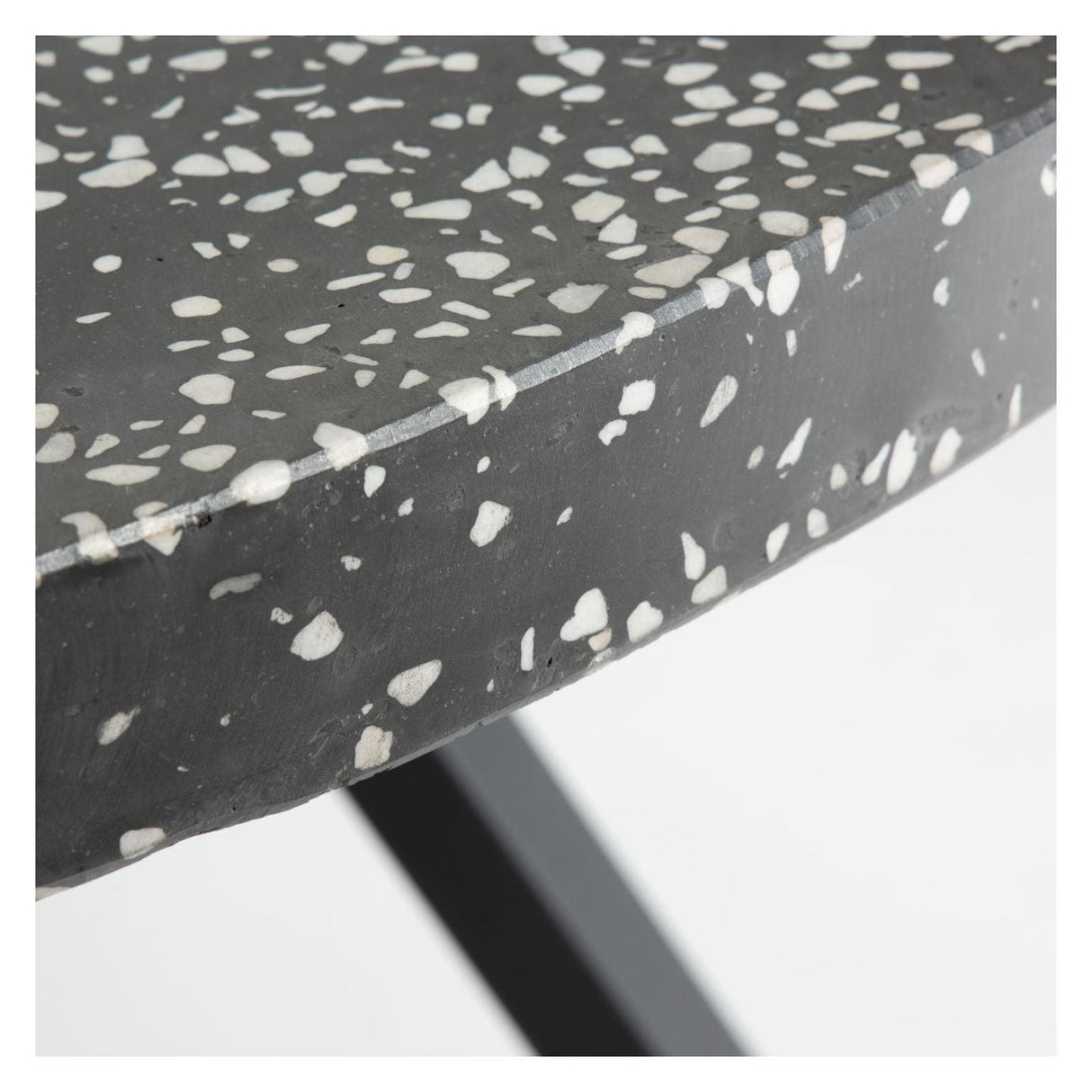 Shanelle Garden Table Ø120, Black Terrazzo