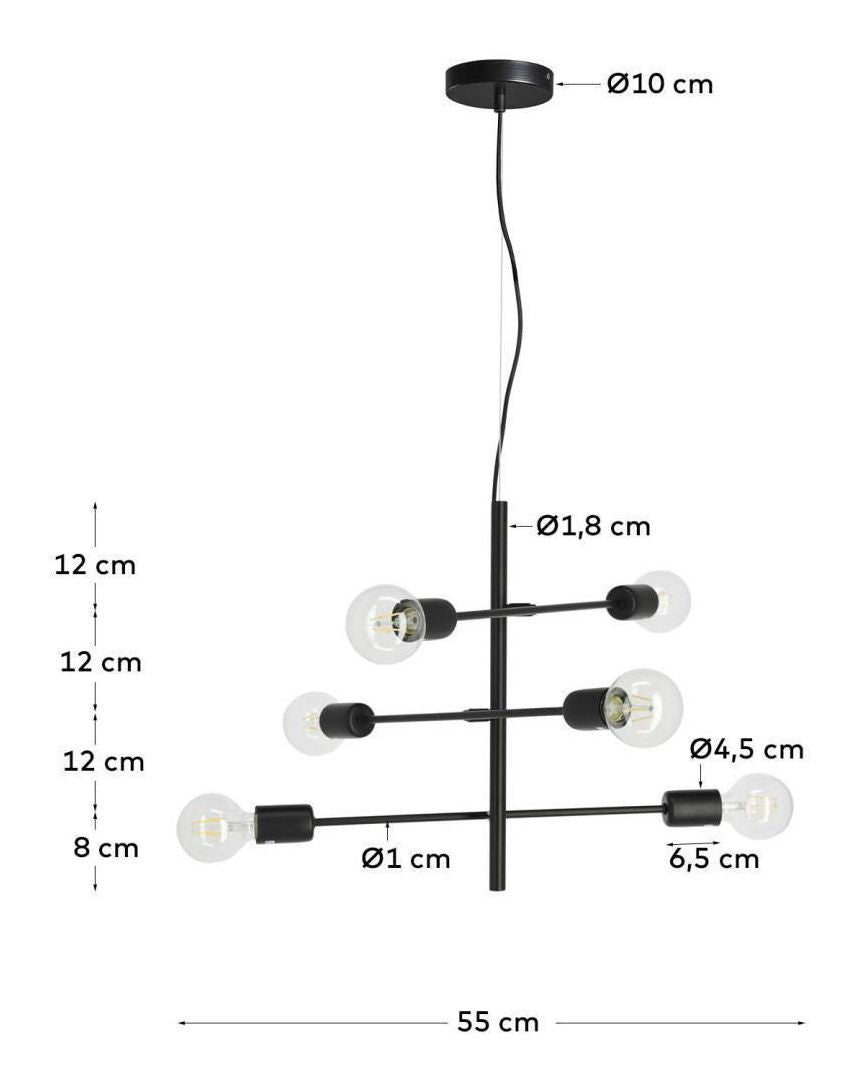 Spica taklampa svart