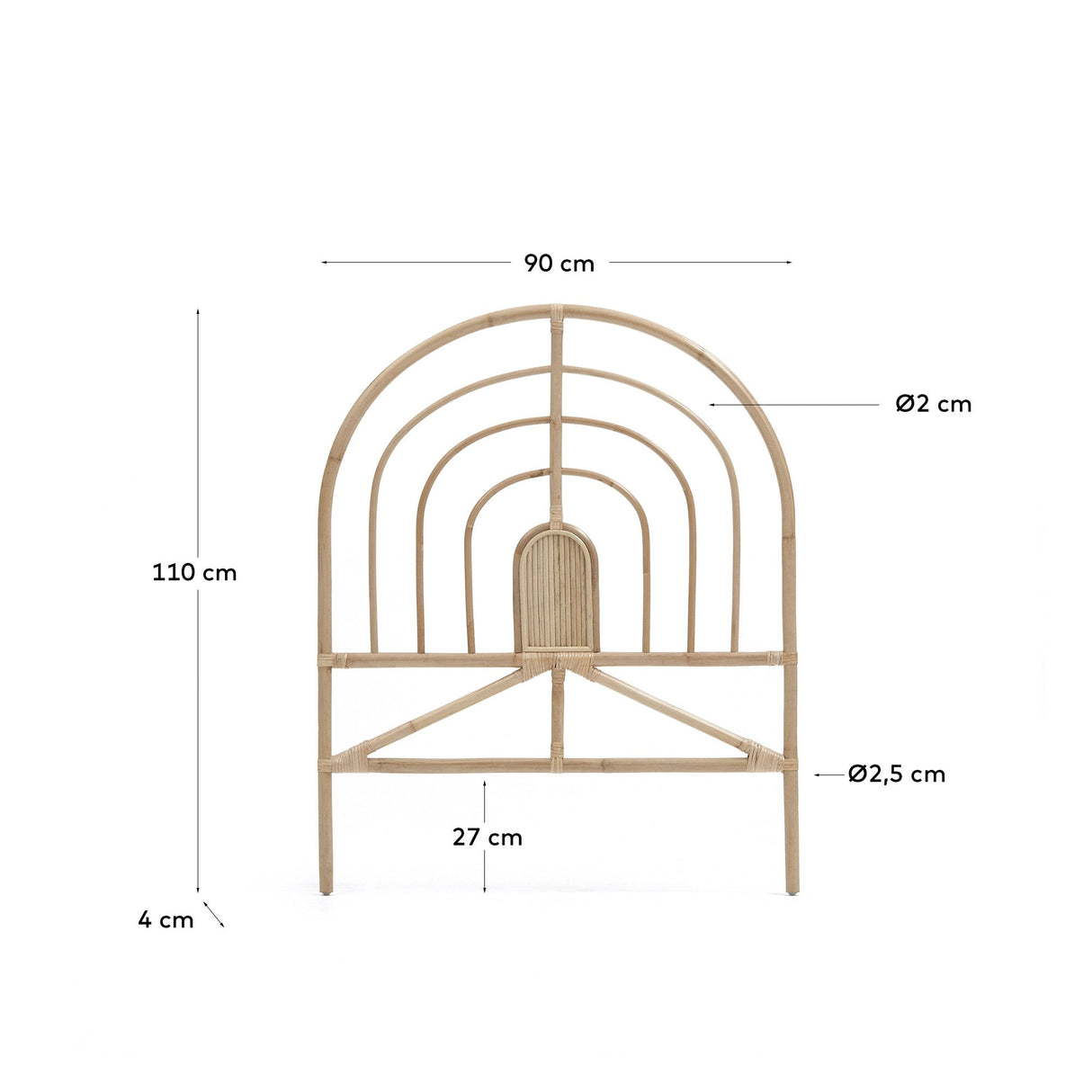 Sundberg Bedboard of Rottan, 90 cm