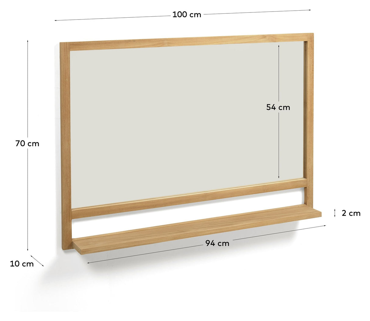 TACIANA -spegel, 70x100, solid teakram