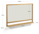 TACIANA -spegel, 70x100, solid teakram