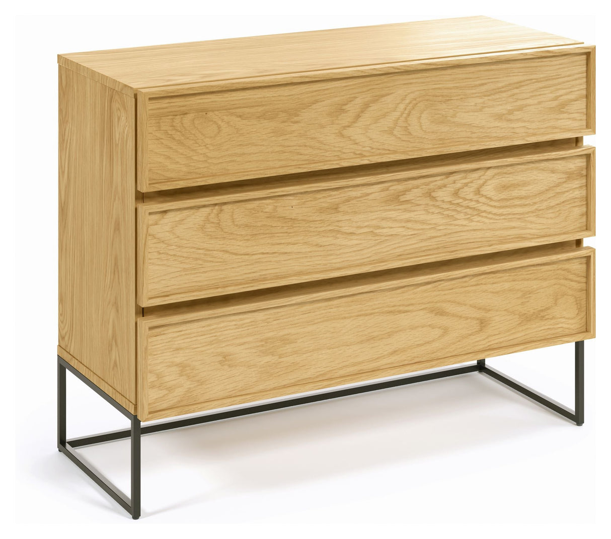 Taiana bröst w. 3 lådor - Oak Veneer