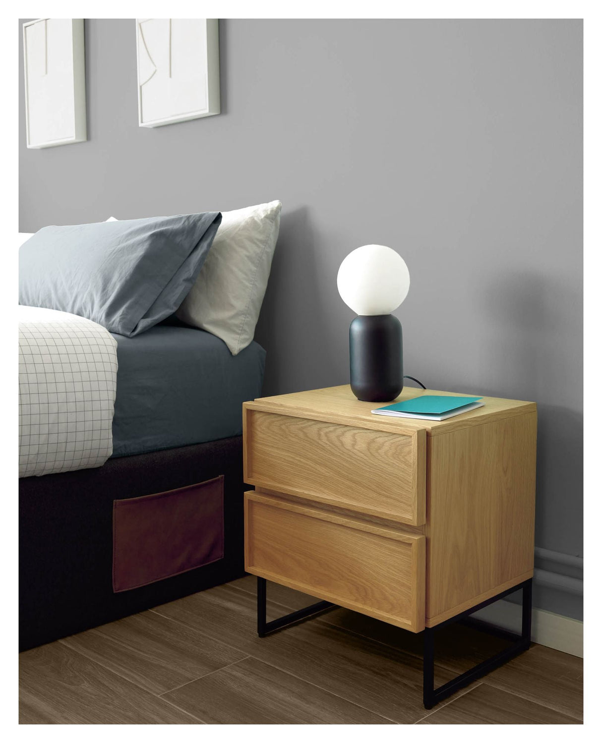 Taiana Bedside Table - Oak Veneer