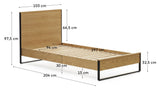 Taiana Bed Frame, Oak Veneer, 90x190