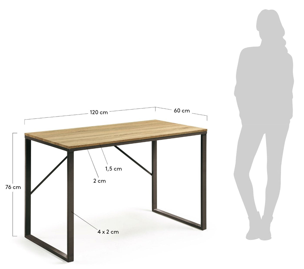 Talbot Desk 120x60 MDF/Metal