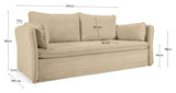 Tanit Sofa Bed, B210, Beige Linen/Beech ben