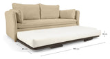 Tanit Sofa Bed, B210, Beige Linen/Beech ben