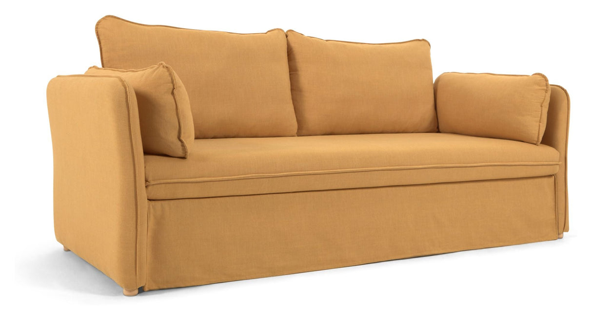 Tanit Sofa Bed, B210, Yellow Linen/Beech ben