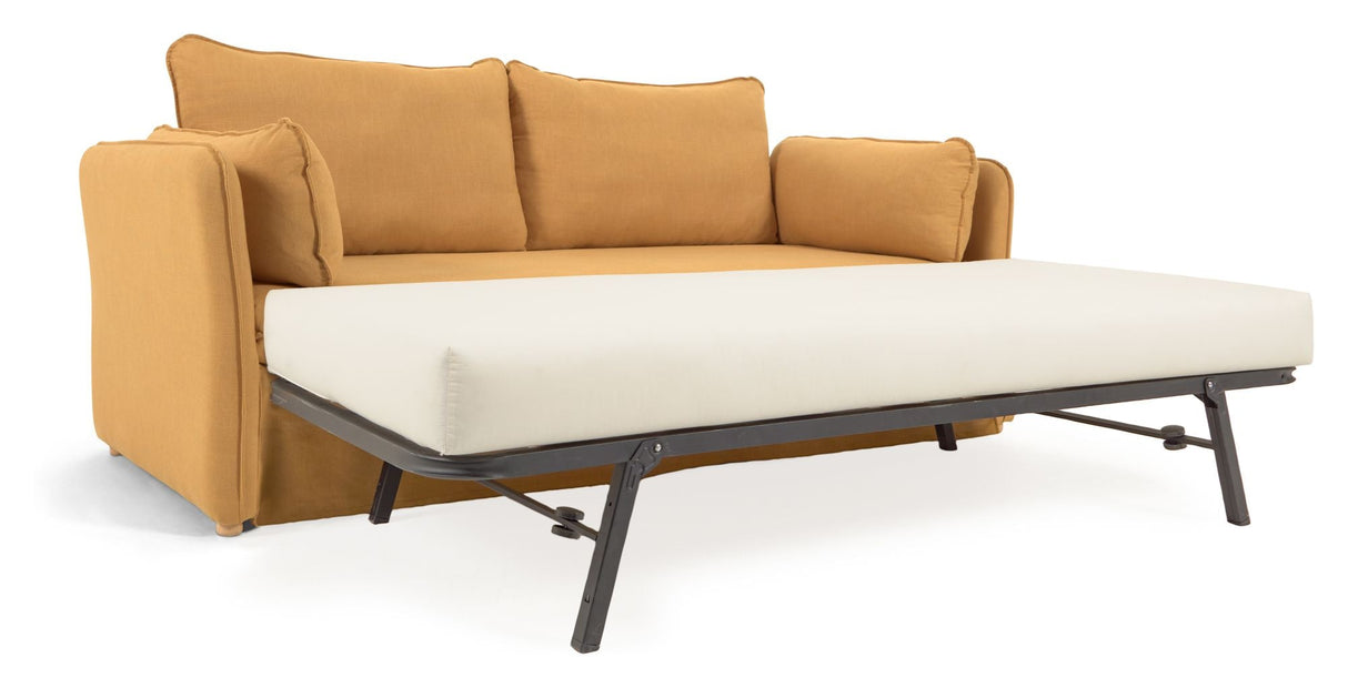 Tanit Sofa Bed, B210, Yellow Linen/Beech ben