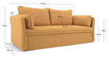 Tanit Sofa Bed, B210, Yellow Linen/Beech ben