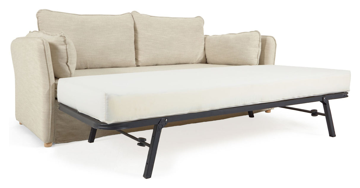 Tanit Sofa Bed, B210, off-white linne/bokben