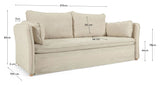 Tanit Sofa Bed, B210, off-white linne/bokben