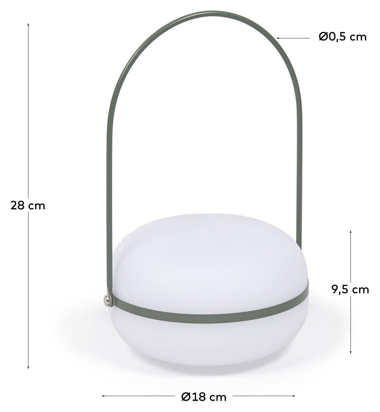 Te utomhusbordslampa, polyeten/grön metall