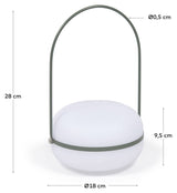 Te utomhusbordslampa, polyeten/grön metall