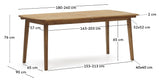 Thianna Garden Table With Extension, Acacia Wood, 180 (240) x90