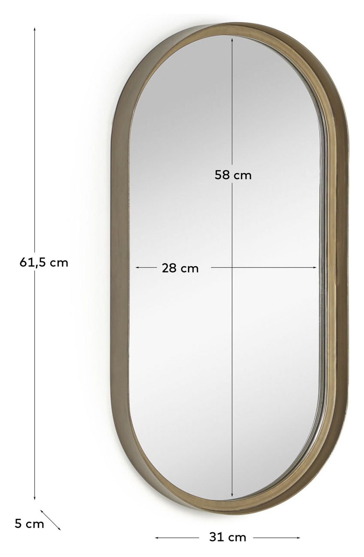 Tiare Mirror Gold Frame, 31x61.5