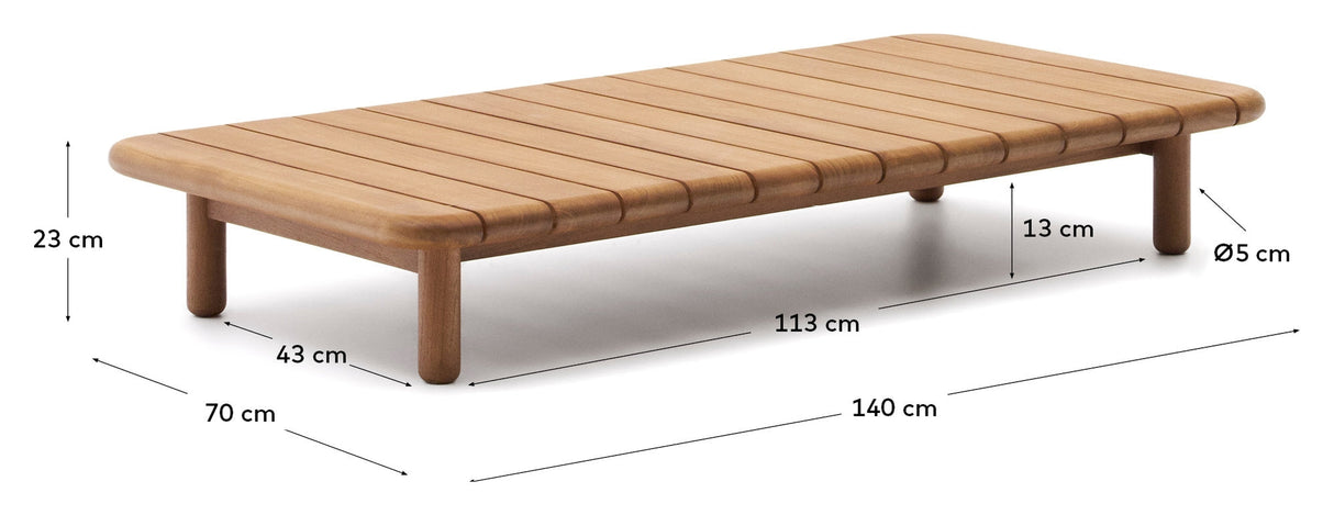 Turqueta Café Table, Teak 140 x 70 cm