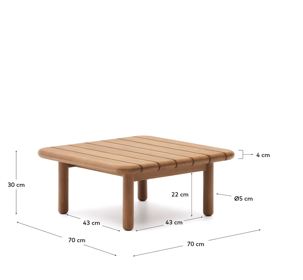 Turqueta Café Table, Teak 70 x 70 cm