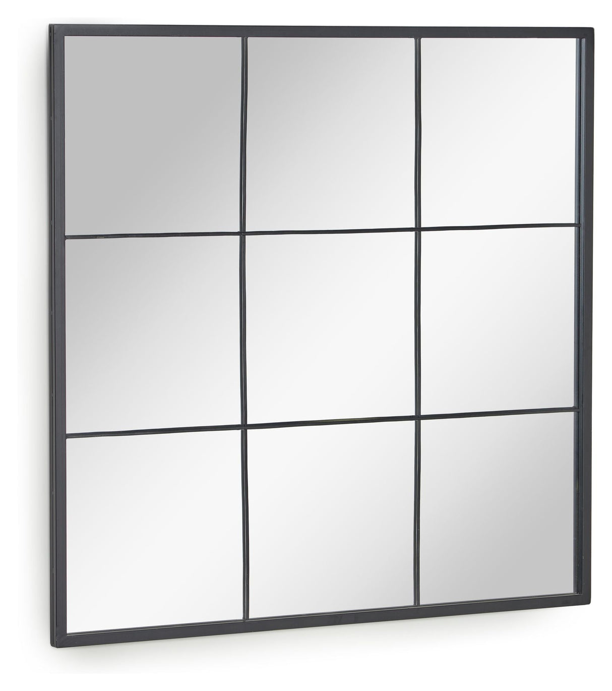 Ulrica Mirror with Black Metal Frame, 80x80