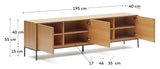 Vedrana TV -bord, Oak Veneer, 195x55