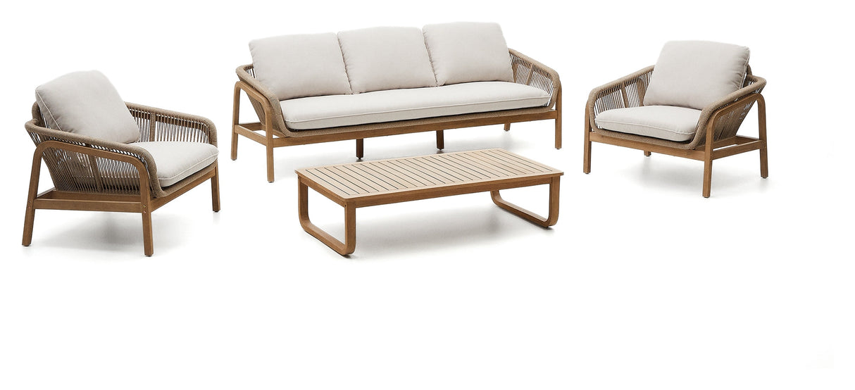 Vellana Set: 3-sits soffa, 2 fåtöljer och soffbord