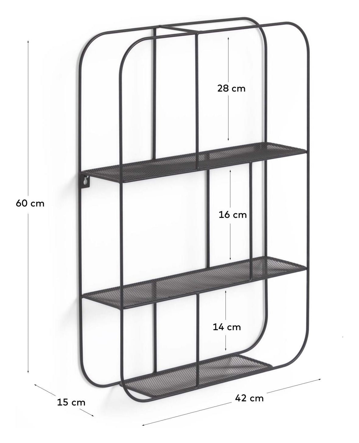 Veneranda hylla, 42x60, black metal