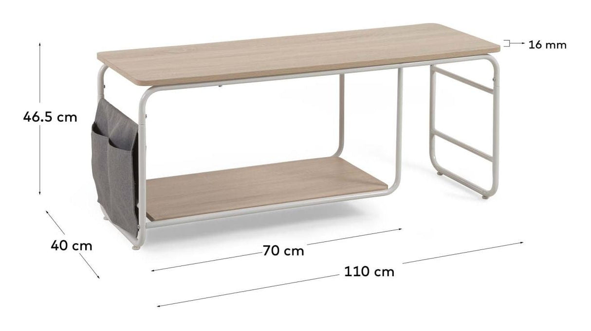 Yamina TV -bord, 110x46, vit finish