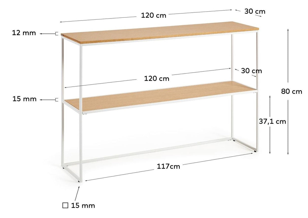 Yoana Console Tabell 120x80, Oak Veneer/White